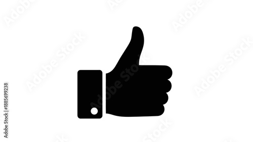 Black Thumbs Up Hand Gesture Icon Isolated White Background for Like and Approval