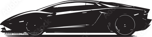 Luxury Supercar Black Vector Silhouette From Multiple Angles