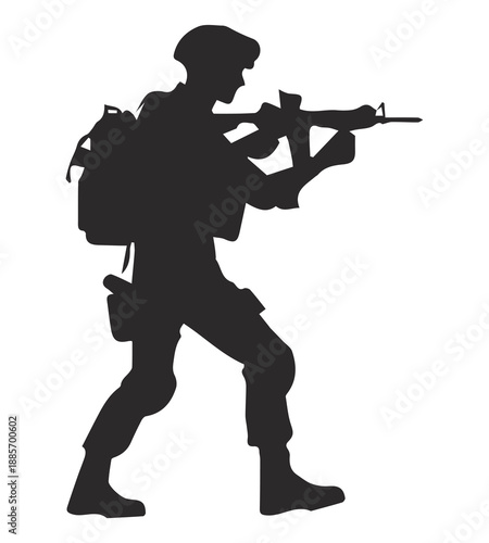 Army silhouette male soldier vector design army man Victor Art Illustration