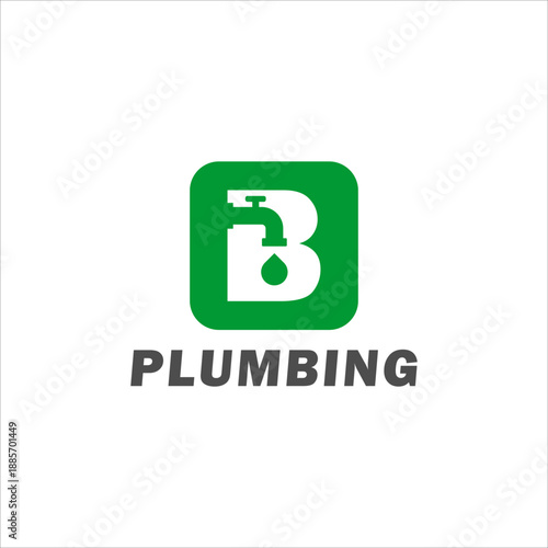 Plumbing logo icon vector with letter B plumbing service business branding and repair identity