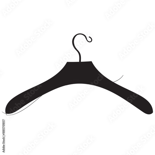 Clothes hangers continuous line drawing isolated on white background
