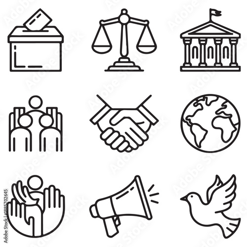 Democracy icon Stock Vectors Illustration Art