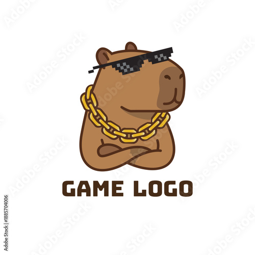 Funny Capybara Streamer Avatar Logo with Thug Life Glasses - Viral Meme Character for Twitch and YouTube