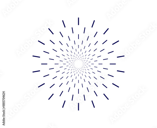 Sunburst hand drawn Spiral Lines Blue Color Abstract Design Vector Illustration