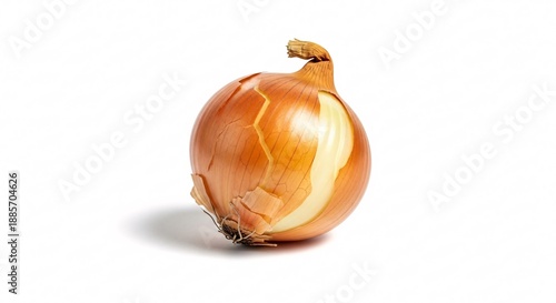 Fresh onion isolated on white background for culinary and design projects