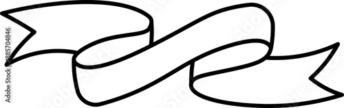 Beige Swirl Ribbon Banner Illustration vector outline