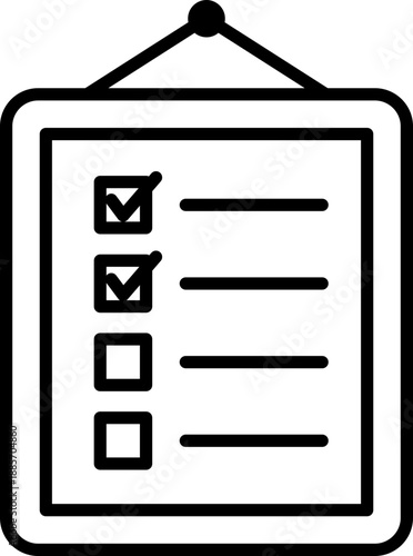 Checklist on Clipboard Illustration vector outline