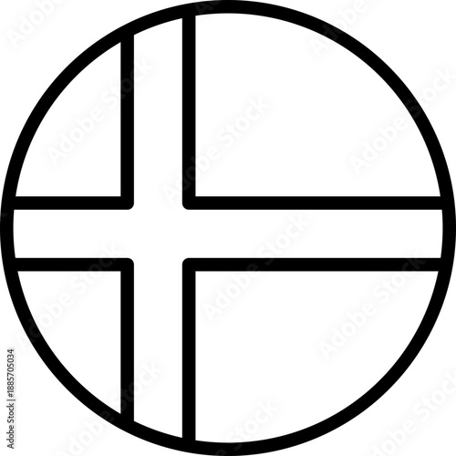 circle With Danish Flag vector outline