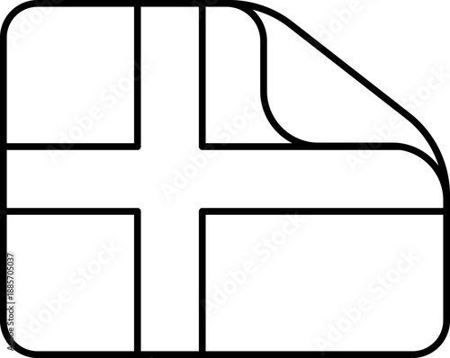 Danish Flag Banner Illustration vector outline