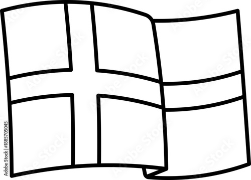 Danish Flag Banner Illustration vector outline