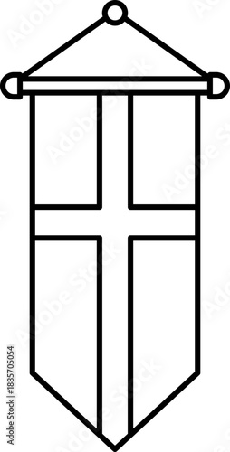 Danish Flag Banner Illustration vector outline