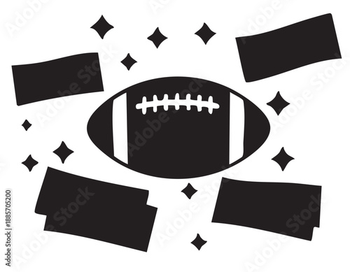 American Football and Betting Silhouettes on White Background Vector Fully Editable Smart Object Text Effect