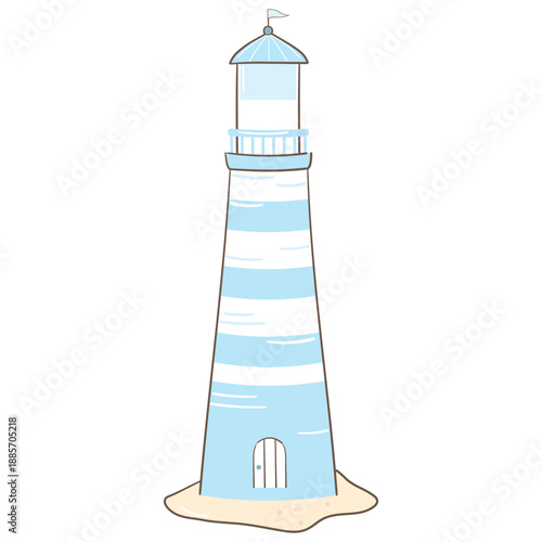 Lighthouse Illustration on Sand