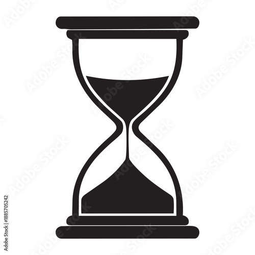  Hourglass Time Silhouettes Collection for Countdown Deadline and Time Concept Designs on White Background Vector