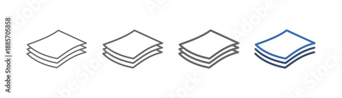 
outline icon set layers with mask layer design