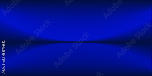 Blue studio gradient background. Abstract empty room backdrop. 3d vector cool light texture. Luxury neon lights limbo bg. Dark festive color bg. Modern photo studio spotlight glow podium gradation