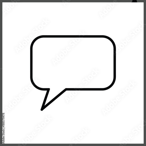 Simple black outline of a classic speech bubble on white background