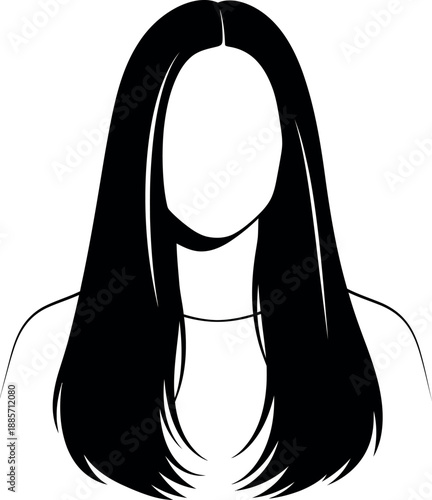 silhouette of a girl silhouette of a girl's hair 