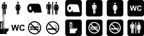 Toilet restroom icon set with wc symbols