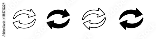 Set of circular arrow icons representing refresh, reload, and repeat actions