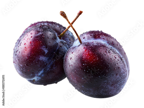 Fresh, juicy plums, perfect for a healthy snack or ingredient in delicious recipes Isolated Transparent Background, PNG