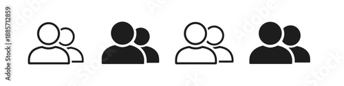 Group of people icons showing different styles and fill options