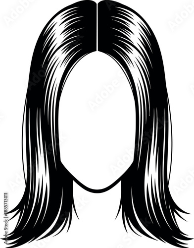 silhouette of a girl's hair 