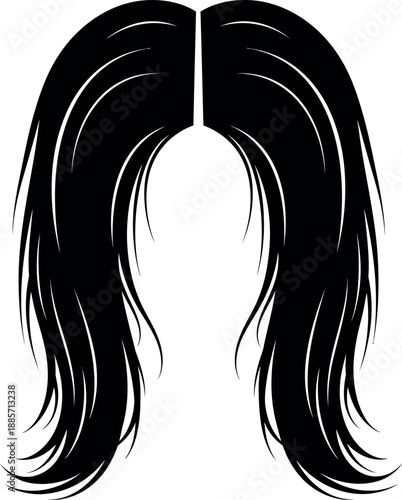 silhouette of a girl's hair 