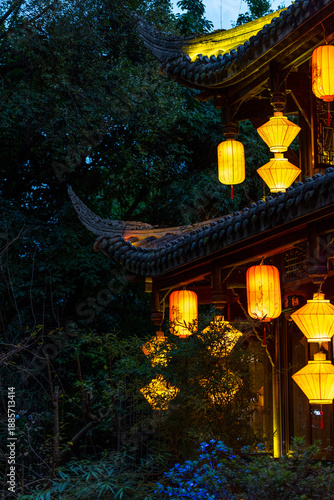 chinese temple in the night