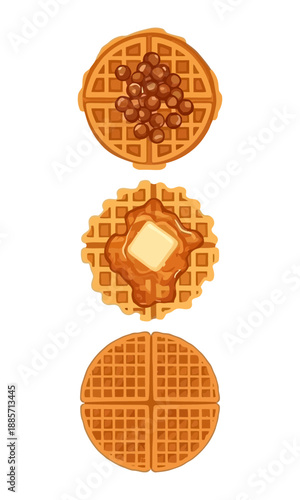 Waffle vector silhouette, collection of waffle vectors, black vector of waffle