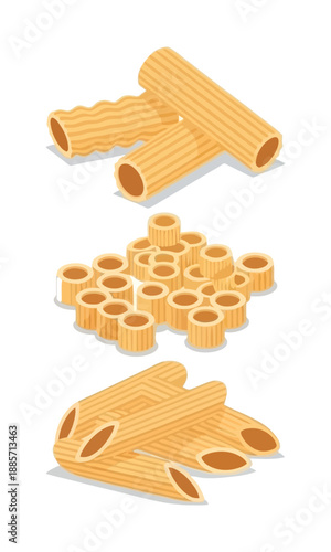 Pasta pile vector silhouette, collection of pasta vectors, black vector of pasta