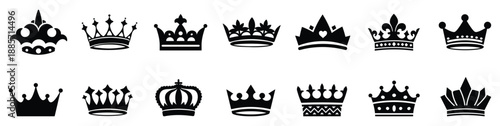 Crown king mega icon set .Crown icons set. Crown symbol collection. Vector illustration Crown icon set. Royal crown symbol collection. 