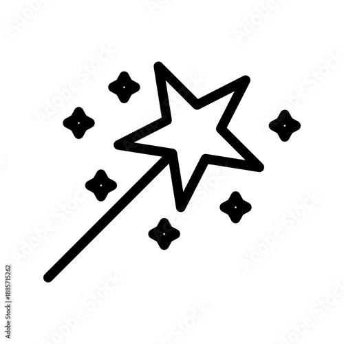 Enchanting Magic Wand icon set for fantasy design, spell effects, creativity tools, and UI actions