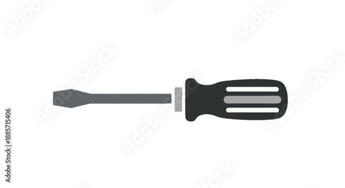 Screwdriver with ergonomic handle in minimalist design on white background with soft lighting for DIY projects
