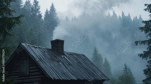 Foggy Forest Cabin