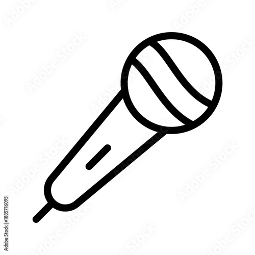 Professional Microphone icon set for audio recording, podcasting, broadcasting, and voice control