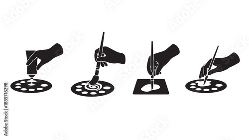 Hand Turning Film Reel, Isolated on White Background