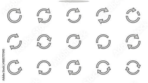 Circular arrows repeating process illustration on white backdrop