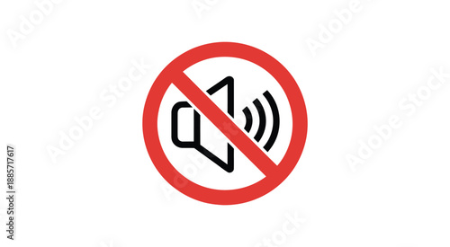 No sound or mute icon with a speaker symbol in a red circle with a diagonal line through it