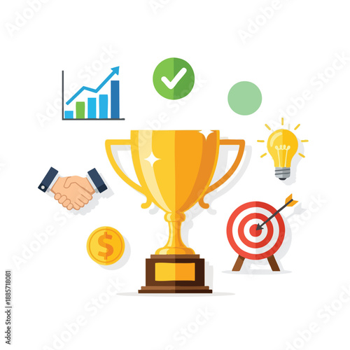 Trophy and Business Success Symbols