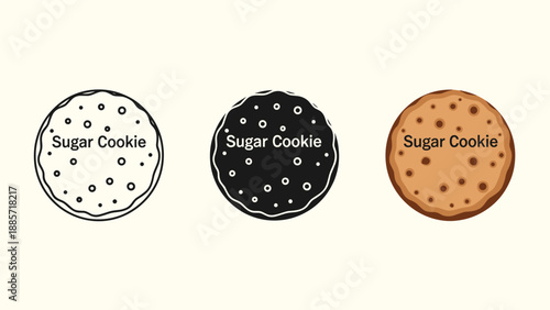 Three sugar cookies with different designs on a plain background