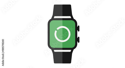 Smartwatch with green screen in modern minimalist design with black strap for tech advertising