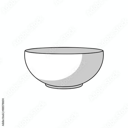 Simple White Ceramic Bowl Illustration