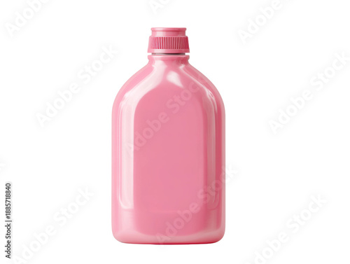 A sleek, vibrant pink bottle, showcasing a modern, minimalist design, captured against a clean backdrop, perfect for showcasing product branding. Isolated Transparent Background, PNG