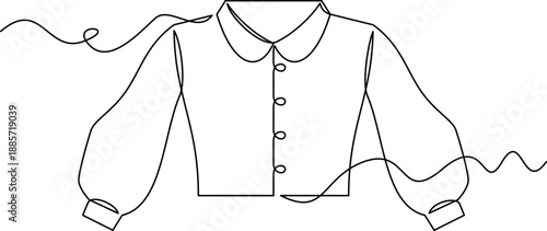 one line art Blouse vector illustration. line art, one continuous line, simple, hand drawn and sketch style. for icons, symbols, signs or logos. PNG