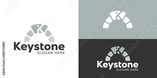 Creative simple keystone logo template. Vector illustration of Keystone logo design with abstract letter K in the center.