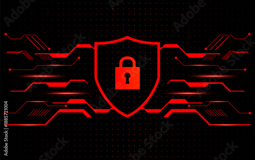 Cyber security technology concept , Shield With Keyhole icon , personal data , vector illustration.	
