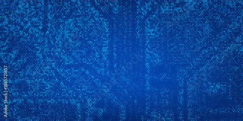 Blue glowing hexagon texture. Abstract neon hexagonal grid wallpaper. Navy honeycomb pattern backdrop. Vector modern technology, business, science, healthcare, medicine, presentation design background