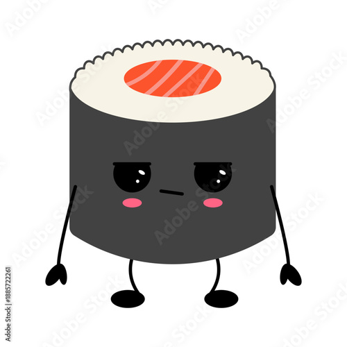 Cute Kawaii Sushi Roll Character