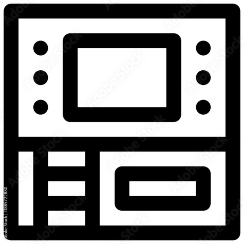 ATM. Editable stroke vector icon.